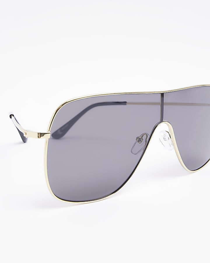 Gold 90s visor sunglasses