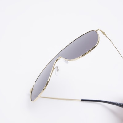 Gold 90s visor sunglasses