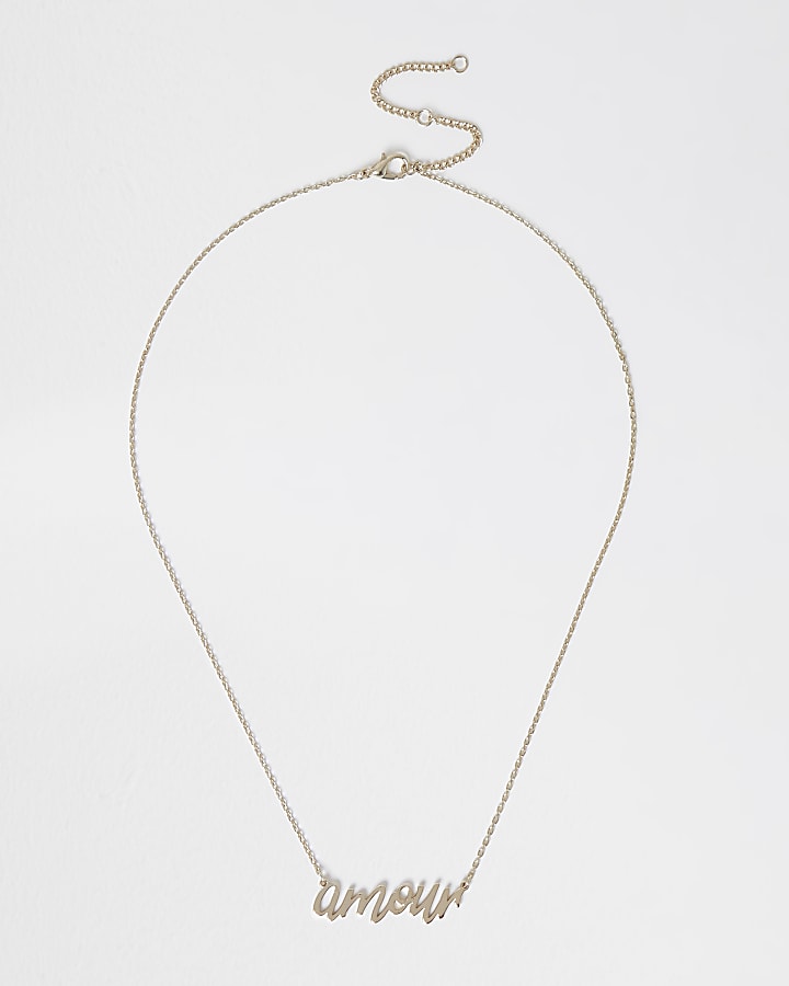 Gold 'Amour' ditsy necklace