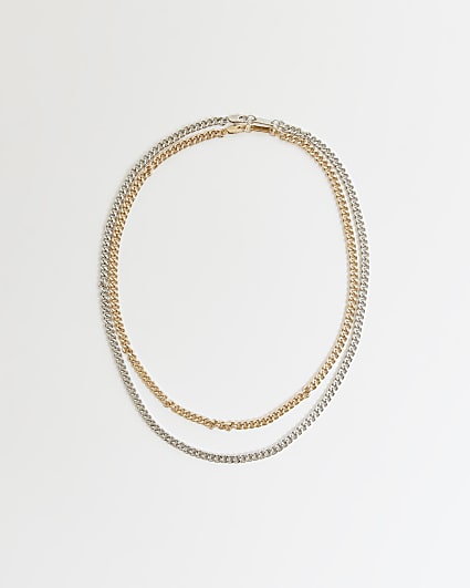 Gold and silver colour neck chain