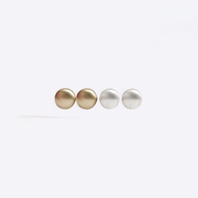 Gold and Silver Stud Multipack Earrings