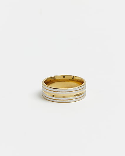 Gold and steel design ring