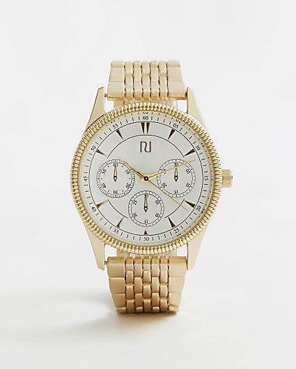 Gold and white colour RI link strap watch