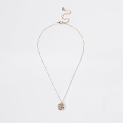 Gold Aquarius Horoscope Coin Necklace