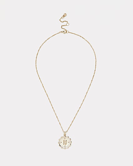 Gold Aquarius pendant necklace
