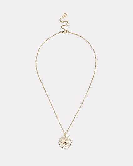 Gold Aries pendant necklace