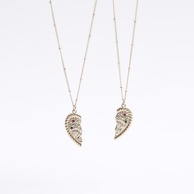 Gold Best Friend Heart Necklace River Island