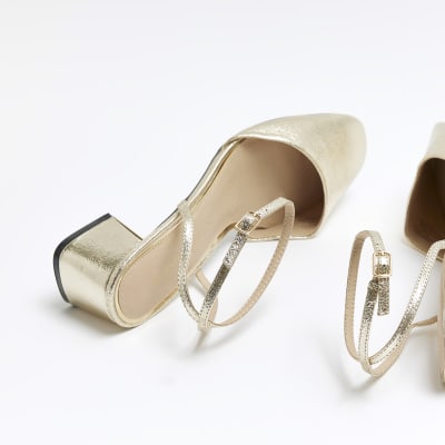 Gold court best sale shoes block heel