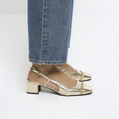 River island gold shoes 2024 sale