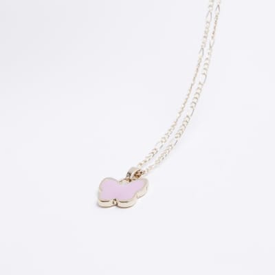 Gold butterfly charm necklace