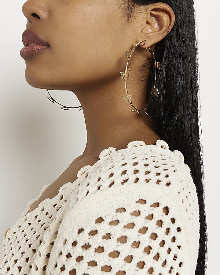 Textured Gold Barbie Torso Earrings