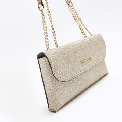 Gold chain cross body bag River Island