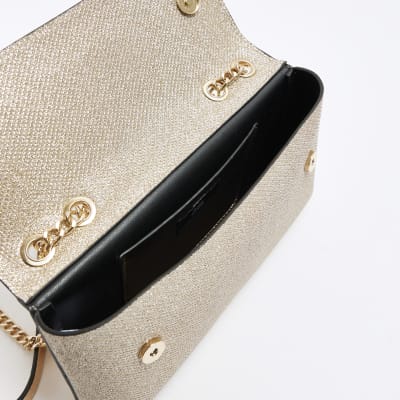 Gold chain cross body bag River Island