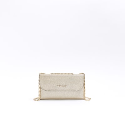Gold chain cross body bag River Island