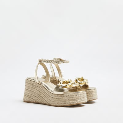 gold wedges river island