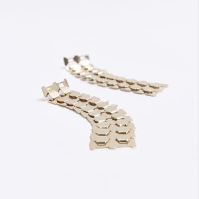 Gold chain drop earrings River Island