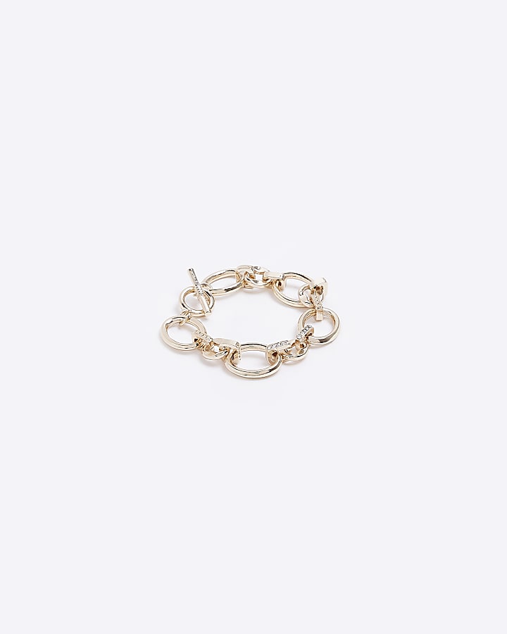 Gold chain link bracelet
