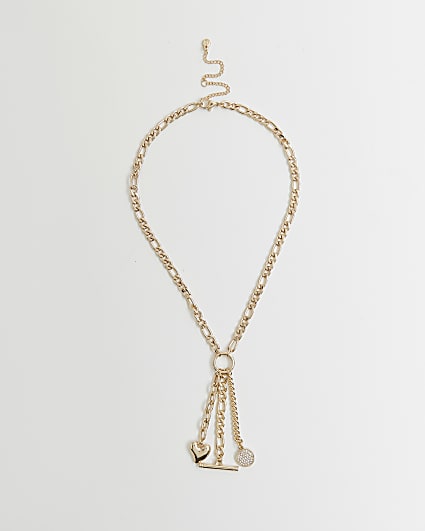 Gold chain link pendant necklace