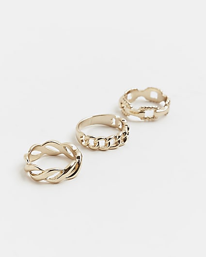 Gold chain link ring multipack