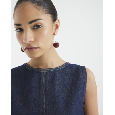 Gold Cherry Drop Earrings