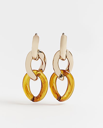 Gold chunky chain earrings