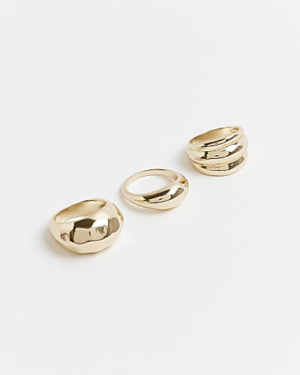 Gold chunky ring multipack