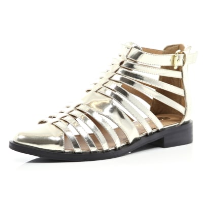 river island gold gladiator sandals
