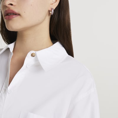 Gold colour baguette pink stone hoop earrings