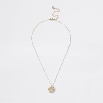 Gold colour capricorn horoscope coin necklace
