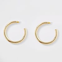 Gold colour chunky hoop earrings