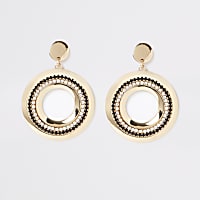 Gold colour circle dangle earrings