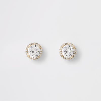 diamante stud earrings