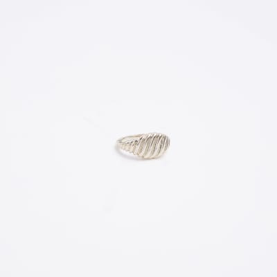 Gold colour engraved ring