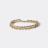 Gold colour etched chain bracelet