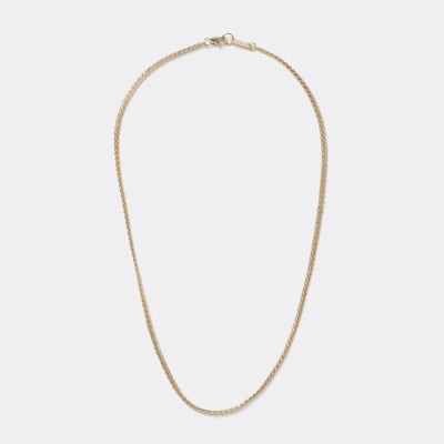 Gold colour flat chain necklace | River 