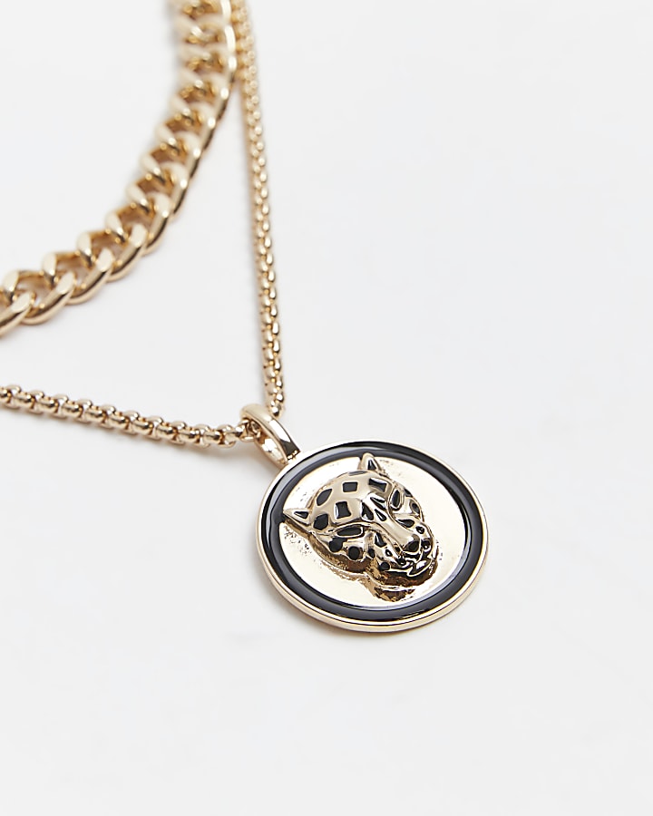 Gold colour leopard necklace