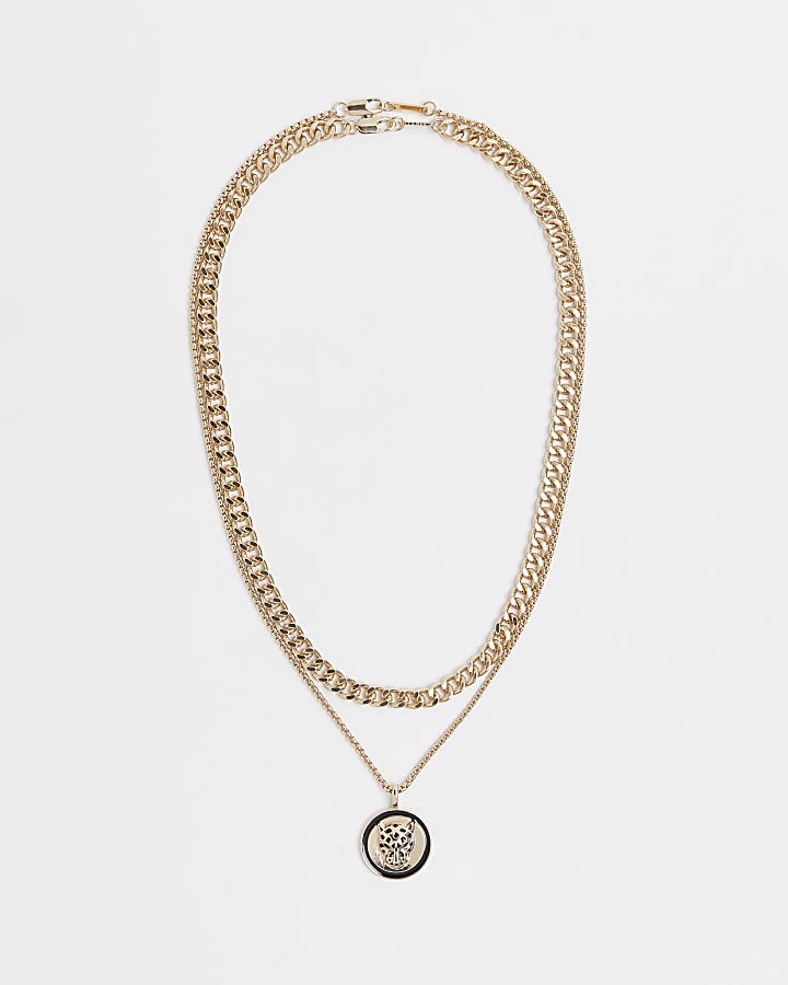 Gold colour leopard necklace