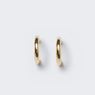Gold colour mini chunky hoop earrings