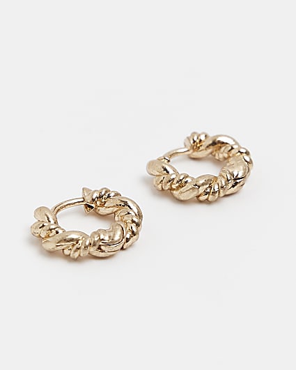 Gold colour Mini Twist Hoop earrings
