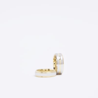 Gold colour multipack of 2 rings