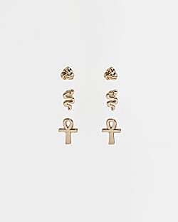 Gold colour multipack Stud Earrings