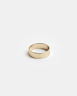 Gold colour RI Engraved Ring