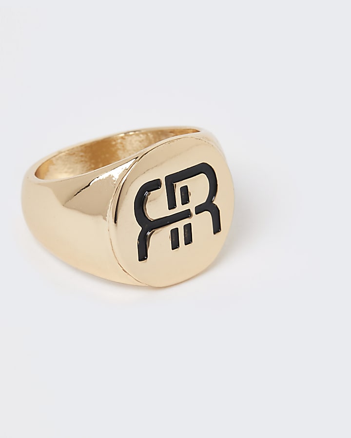Gold colour RI signet ring