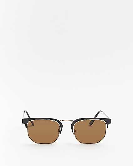 Gold colour square frame sunglasses