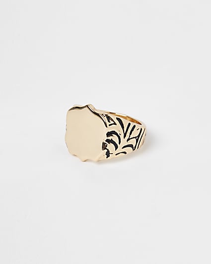 Gold colour western signet ring