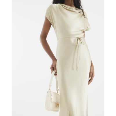 Gold Cowl Neck Maxi Dress | River Island