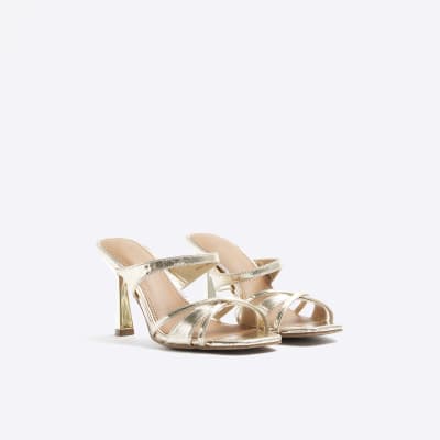 River island hot sale gold mules