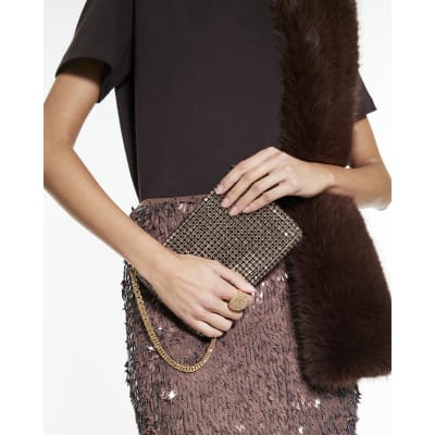 Gold Crystal Shoulder Bag