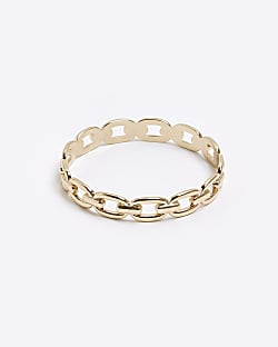 Gold cuff link bracelet
