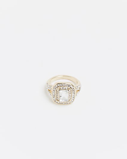 Gold diamante and stone ring